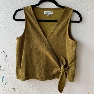 Wrap-Tie Tank Top - Madewell Texture & Thread  - XS, Green, Great Condition!